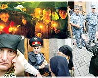 HER YOLU DENEDLER: Hkmet binas nne gelen anneler, Kuzey Osetya Devlet Bakan Alexander Dzosokhovla grmek iin her eyi yaptlar. Kimisi diz kp kapdaki askerlere yalvard, kimisi bararak bakan dar ard ve kapdaki polisi tartaklad. Bakan ise tnmad.