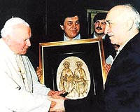 Papa II. Jean Paul ile buluma. (9 ubat 1998)