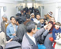 Gnde 400 hastaya baklan Doubayazt Devlet Hastanesinde hastalarn ou Yeil Kartl.