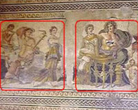Dionysos mozaii ilanla aranyor