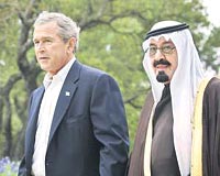 BUSHLA EL ELE YRMT Amerika ziyaretinde Bakan Bush tarafndan kapda karlanan veliaht prens byk ilgi grmt.