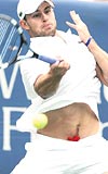 ANDY RODDICK... Adı Sharapova ile aşk dedikodularına karışan Andy Roddick, 23. doğum gününde ABD Açıka veda etti. 