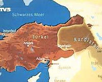 TV5N GSTERD HARTA ki kez ekrana yansyan bu haritada, Trkiyenin Gneydousu Krdistan olarak adlandrlm.