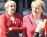 Claudia Roth Angela Merkel ki lider salar ve kyafetleriyle piti oldu. 