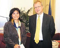 Komiser Rehn, ABnin Romadaki merkezinde muhabirimiz Yasemin Taknn sorularn yantlad.