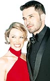 Olivier Martinez, gs kanseri olan sevgilisi Kylie Minoguea destek vermiti.
