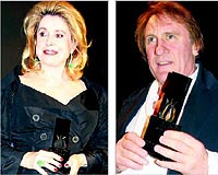 Sinemann iki Fransz devi Catherine Deneuve ve Gerard Depardieu festivalin kapan galasna katlanlarn ilgi oda oldu.