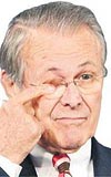 Rumsfeldin konumas sava kartlar tarafndan sk sk kesildi...