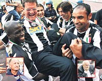 APPAHIN OMUZLARINDA... Capello, iki sene st ste ampiyon yapt Juventusta, geen seneki zaferi u anda F.Baheli olan Appiahn omuzlarnda yaamt Luiz Felipe Scolari Govann Trapattoni 