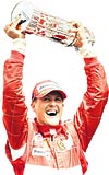 Schumacher, 2000den beri Indianapoliste koulan 7 yartan beini kazanm oldu.