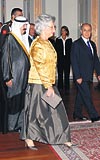 Kral Abdullah, heyetler aras grmeden sonra Cumhurbakan Sezerin onuruna Kkte verdii yemee katld.