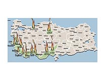 TE YANGIN HARTASI .... Antalyann Serik ve Manavgat ileleri ile Adana, Mersin, Osmaniye, Didim, Dzce, Bodrum, orum ve Mulada yangn kt. Son 3 gnde Trkiye genelinde kan 90 orman yangnnda 600 hektar ormanlk alan zarar grd.