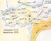 TEHCRN HARTASI Talt Paann hazrlatt haritada, Ermenilerin nakledildii yerler koyu sar ile gsterilmi. Elzdaki 70 bin 60 Ermeninin de tamam tehcir edilmi 