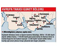5 ÇEŞİT HARİTA Halen Avrupa yakasında süren ancak Anadolu yakasında hayata geçirilemeyecek olan çalışmalar sonucunda İstanbulun fay haritası, yer sarsıntısı tehlikesi haritası, sıvılaşma tehlikesi haritası, heyelan tehlikesi haritası ile su baskınlarını gösterecek bölgesel haritalar yapılacak.