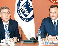 ekerbank Genel Mdr Gktan, Gaziantep Sanayi Odas Bakan Nejat okun ile grt.