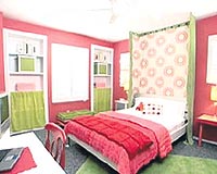 Dekorasyonda ye�il huzuru simgeliyor