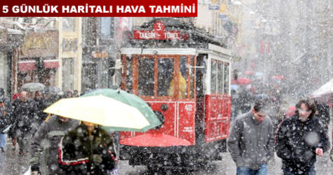 stanbul'a mevsimin ilk kar yad